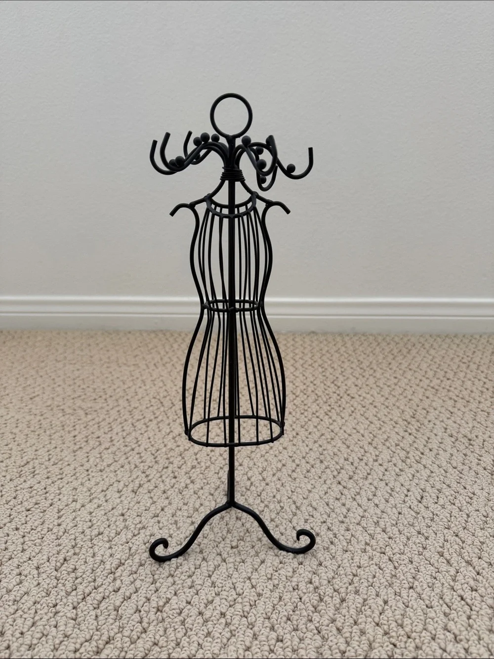 Black Wire Dress Form Jewelry Stand - Elegant Organizer